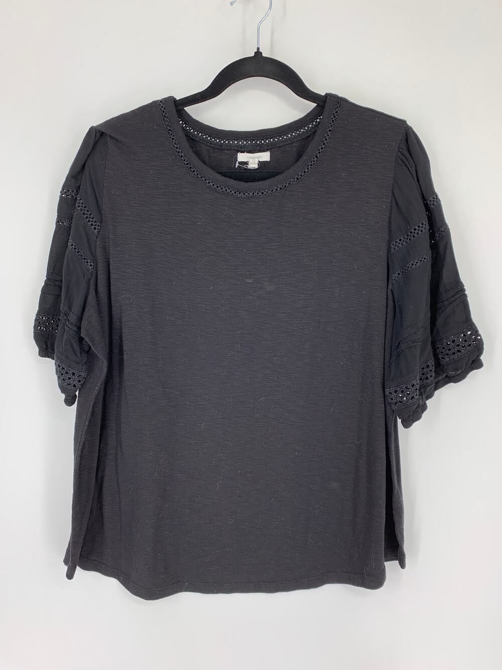 Maurice Top Women's Size Large Lightweight T-Shirt Short Sleeve Solid Black - Picture 1 of 5